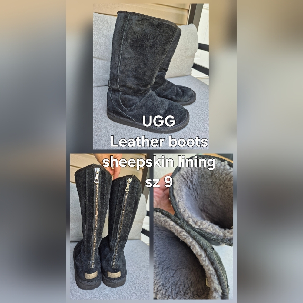UGG Black Boots with Sheepskin Lining